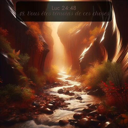 Segond Évangile selon Luc  ; image nature: image avec le verset biblique :Vous êtes témoins de ces choses. ;  ; 24:48