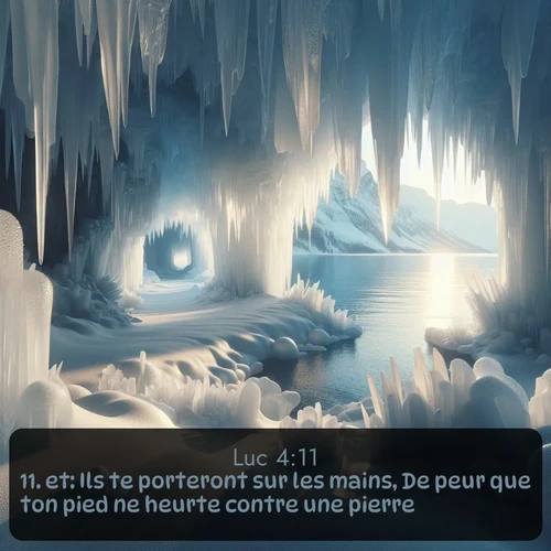 Segond Évangile selon Luc  ; image nature: image avec le verset biblique :et: Ils te porteront sur les mains, De peur que ton pied ne heurte contre une pierre. ;  ; 4:11