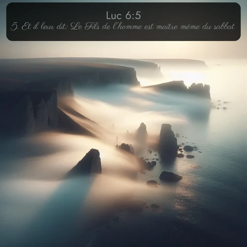 Segond Évangile selon Luc  ; image nature: image avec le verset biblique :Et il leur dit: Le Fils de l&#039;homme est maître même du sabbat. ;  ; 6:5