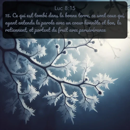 Segond Évangile selon Luc  ; image nature: image avec le verset biblique :Ce qui est tombé dans la bonne terre, ce sont ceux qui, ayant entendu la parole avec un coeur honnête et bon, la retiennent, et portent du fruit avec persévérance. ;  ; 8:15