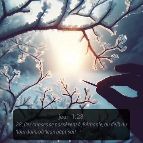 Segond Évangile selon Jean  ; image nature: image avec le verset biblique :Ces choses se passèrent à Béthanie, au delà du Jourdain, où Jean baptisait. ;  ; 1:28