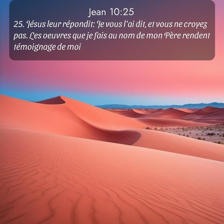 Segond Évangile selon Jean 10:25