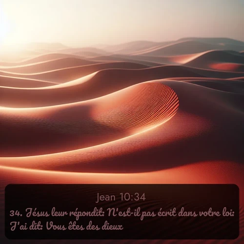 Segond Évangile selon Jean  ; image nature: image avec le verset biblique :Jésus leur répondit: N&#039;est-il pas écrit dans votre loi: J&#039;ai dit: Vous êtes des dieux? ;  ; 10:34