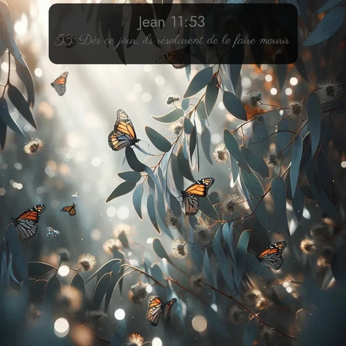 Segond Évangile selon Jean  ; image nature: image avec le verset biblique :Dès ce jour, ils résolurent de le faire mourir. ;  ; 11:53