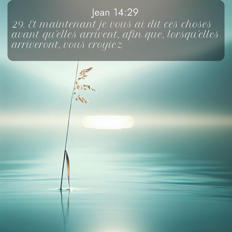 Segond Évangile selon Jean 14:29