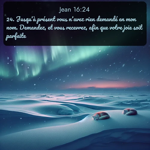 Segond Évangile selon Jean  ; image nature: image avec le verset biblique :Jusqu&#039;à présent vous n&#039;avez rien demandé en mon nom. Demandez, et vous recevrez, afin que votre joie soit parfaite. ;  ; 16:24