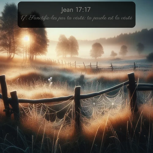 Segond Évangile selon Jean  ; image nature: image avec le verset biblique :Sanctifie-les par ta vérité: ta parole est la vérité. ;  ; 17:17