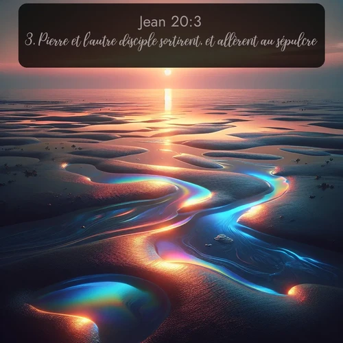 Segond Évangile selon Jean  ; image nature: image avec le verset biblique :Pierre et l&#039;autre disciple sortirent, et allèrent au sépulcre. ;  ; 20:3