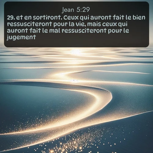 Segond Évangile selon Jean  ; image nature: image avec le verset biblique :et en sortiront. Ceux qui auront fait le bien ressusciteront pour la vie, mais ceux qui auront fait le mal ressusciteront pour le jugement. ;  ; 5:29