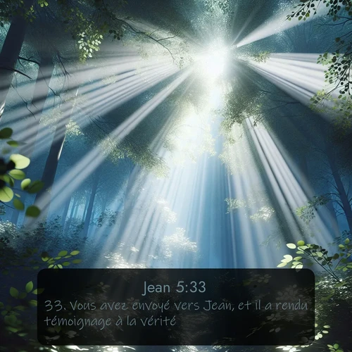Segond Évangile selon Jean  ; image nature: image avec le verset biblique :Vous avez envoyé vers Jean, et il a rendu témoignage à la vérité. ;  ; 5:33