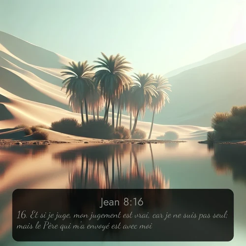 Segond Évangile selon Jean  ; image nature: image avec le verset biblique :Et si je juge, mon jugement est vrai, car je ne suis pas seul; mais le Père qui m&#039;a envoyé est avec moi. ;  ; 8:16