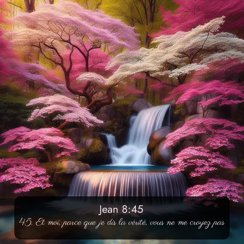 Segond Évangile selon Jean  ; image nature: image avec le verset biblique :Et moi, parce que je dis la vérité, vous ne me croyez pas. ;  ; 8:45