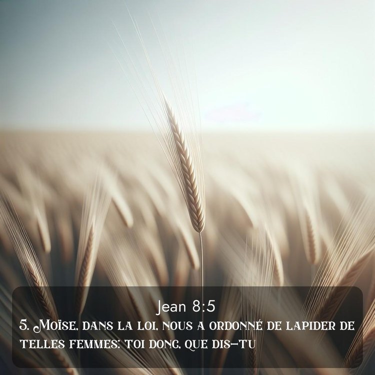 Segond Évangile selon Jean 8:5