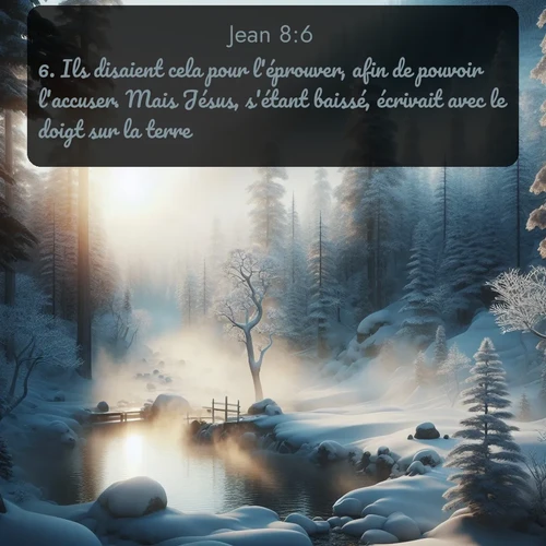 Segond Évangile selon Jean  ; image nature: image avec le verset biblique :Ils disaient cela pour l&#039;éprouver, afin de pouvoir l&#039;accuser. Mais Jésus, s&#039;étant baissé, écrivait avec le doigt sur la terre. ;  ; 8:6