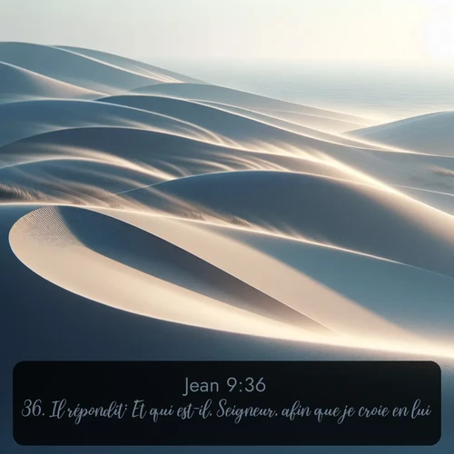 Segond Évangile selon Jean  ; image nature: image avec le verset biblique :Il répondit: Et qui est-il, Seigneur, afin que je croie en lui? ;  ; 9:36