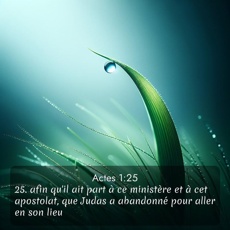 Segond Actes 1:25