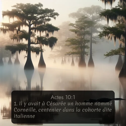 Segond Actes  ; image nature: image avec le verset biblique :Il y avait à Césarée un homme nommé Corneille, centenier dans la cohorte dite italienne. ;  ; 10:1