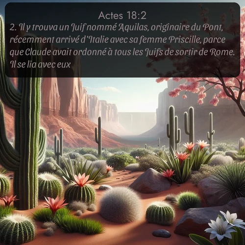 Segond Actes  ; image nature: image avec le verset biblique :Il y trouva un Juif nommé Aquilas, originaire du Pont, récemment arrivé d&#039;Italie avec sa femme Priscille, parce que Claude avait ordonné à tous les Juifs de sortir de Rome. Il se lia avec eux; ;  ; 18:2