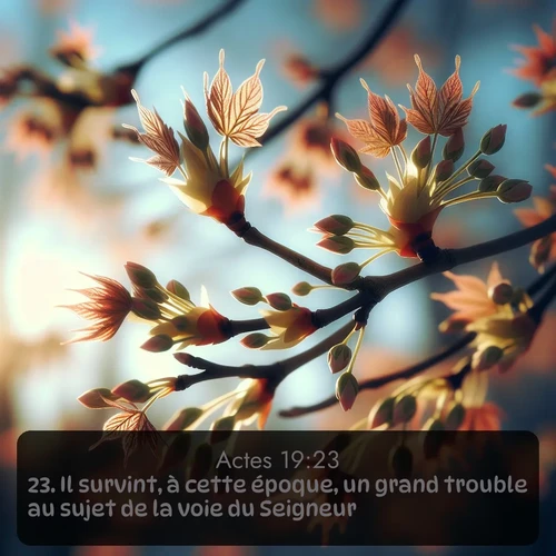 Segond Actes  ; image nature: image avec le verset biblique :Il survint, à cette époque, un grand trouble au sujet de la voie du Seigneur. ;  ; 19:23