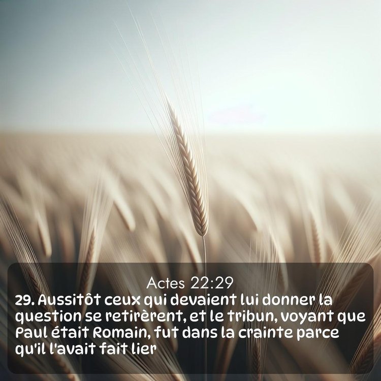 Bible Segond Actes 22:29