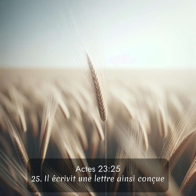 Segond Actes 23:25