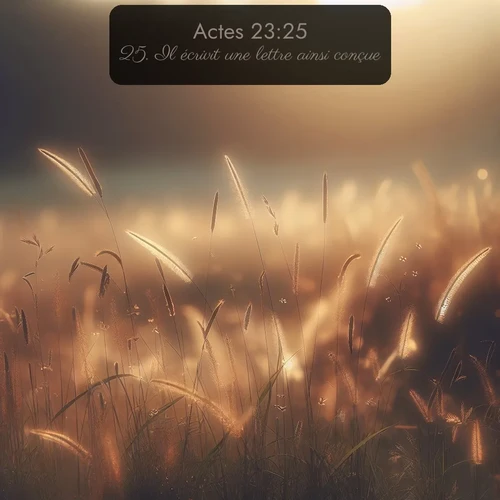 Segond Actes  ; image nature: image avec le verset biblique :Il écrivit une lettre ainsi conçue: ;  ; 23:25