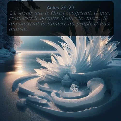 Segond Actes  ; image nature: image avec le verset biblique :savoir que le Christ souffrirait, et que, ressuscité le premier d&#039;entre les morts, il annoncerait la lumière au peuple et aux nations. ;  ; 26:23