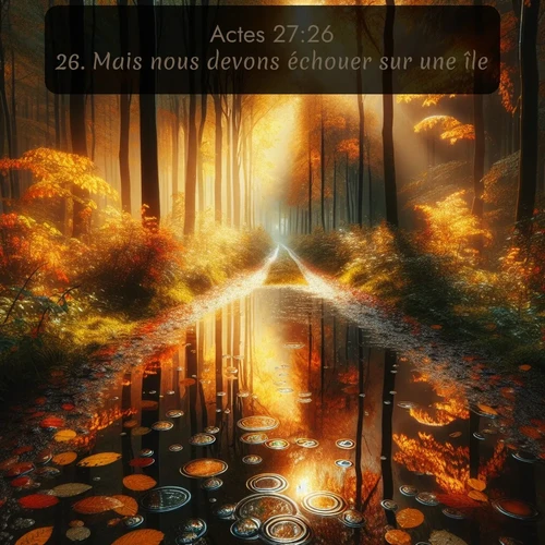 Segond Actes  ; image nature: image avec le verset biblique :Mais nous devons échouer sur une île. ;  ; 27:26
