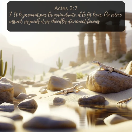 Segond Actes  ; image nature: image avec le verset biblique :Et le prenant par la main droite, il le fit lever. Au même instant, ses pieds et ses chevilles devinrent fermes; ;  ; 3:7