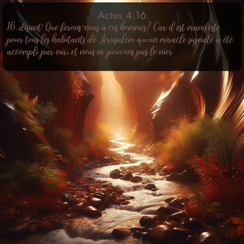 Segond Actes  ; image nature: image avec le verset biblique :disant: Que ferons-nous à ces hommes? Car il est manifeste pour tous les habitants de Jérusalem qu&#039;un miracle signalé a été accompli par eux, et nous ne pouvons pas le nier. ;  ; 4:16