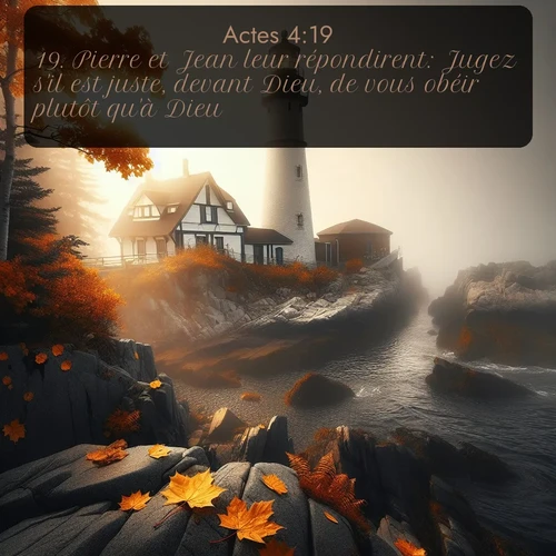 Segond Actes  ; image nature: image avec le verset biblique :Pierre et Jean leur répondirent: Jugez s&#039;il est juste, devant Dieu, de vous obéir plutôt qu&#039;à Dieu; ;  ; 4:19