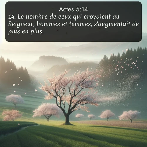 Segond Actes  ; image nature: image avec le verset biblique :Le nombre de ceux qui croyaient au Seigneur, hommes et femmes, s&#039;augmentait de plus en plus; ;  ; 5:14