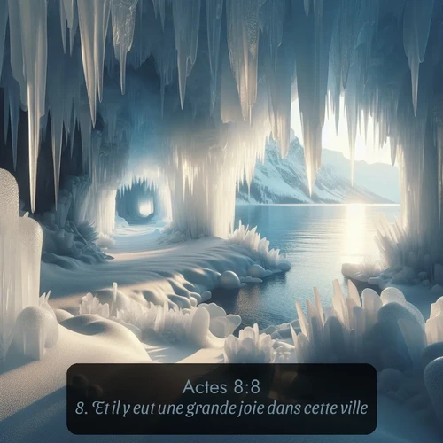 Segond Actes  ; image nature: image avec le verset biblique :Et il y eut une grande joie dans cette ville. ;  ; 8:8