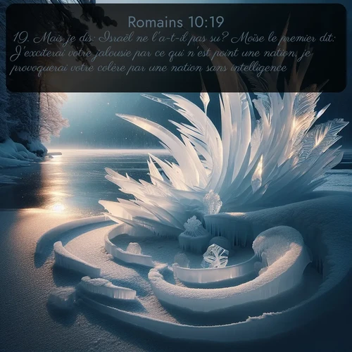 Segond Romains  ; image nature: image avec le verset biblique :Mais je dis: Israël ne l&#039;a-t-il pas su? Moïse le premier dit: J&#039;exciterai votre jalousie par ce qui n&#039;est point une nation, je provoquerai votre colère par une nation sans intelligence. ;  ; 10:19