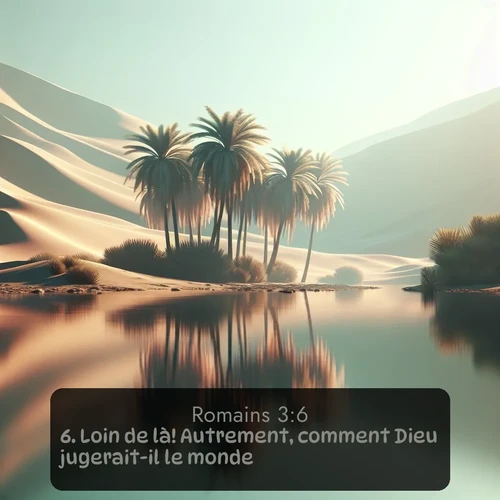 Segond Romains  ; image nature: image avec le verset biblique :Loin de là! Autrement, comment Dieu jugerait-il le monde? ;  ; 3:6