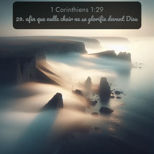 Segond 1 Corinthiens  ; image nature: image avec le verset biblique :afin que nulle chair ne se glorifie devant Dieu. ;  ; 1:29
