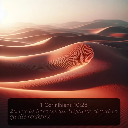 Segond 1 Corinthiens  ; image nature: image avec le verset biblique :car la terre est au Seigneur, et tout ce qu&#039;elle renferme. ;  ; 10:26