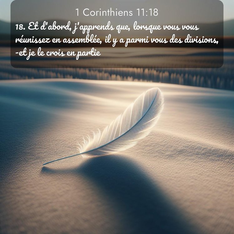 Segond 1 Corinthiens 11:18