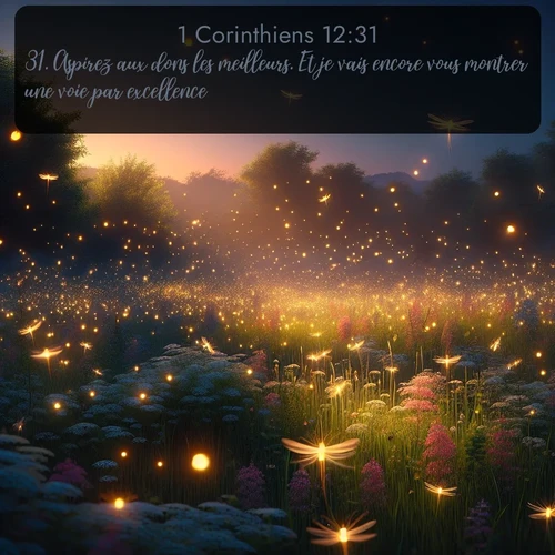 Segond 1 Corinthiens  ; image nature: image avec le verset biblique :Aspirez aux dons les meilleurs. Et je vais encore vous montrer une voie par excellence. ;  ; 12:31