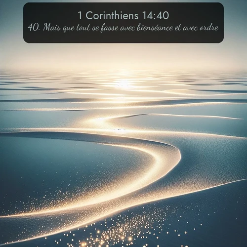 Segond 1 Corinthiens  ; image nature: image avec le verset biblique :Mais que tout se fasse avec bienséance et avec ordre. ;  ; 14:40