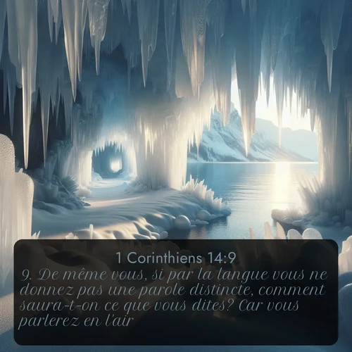 Segond 1 Corinthiens  ; image nature: image avec le verset biblique :De même vous, si par la langue vous ne donnez pas une parole distincte, comment saura-t-on ce que vous dites? Car vous parlerez en l&#039;air. ;  ; 14:9