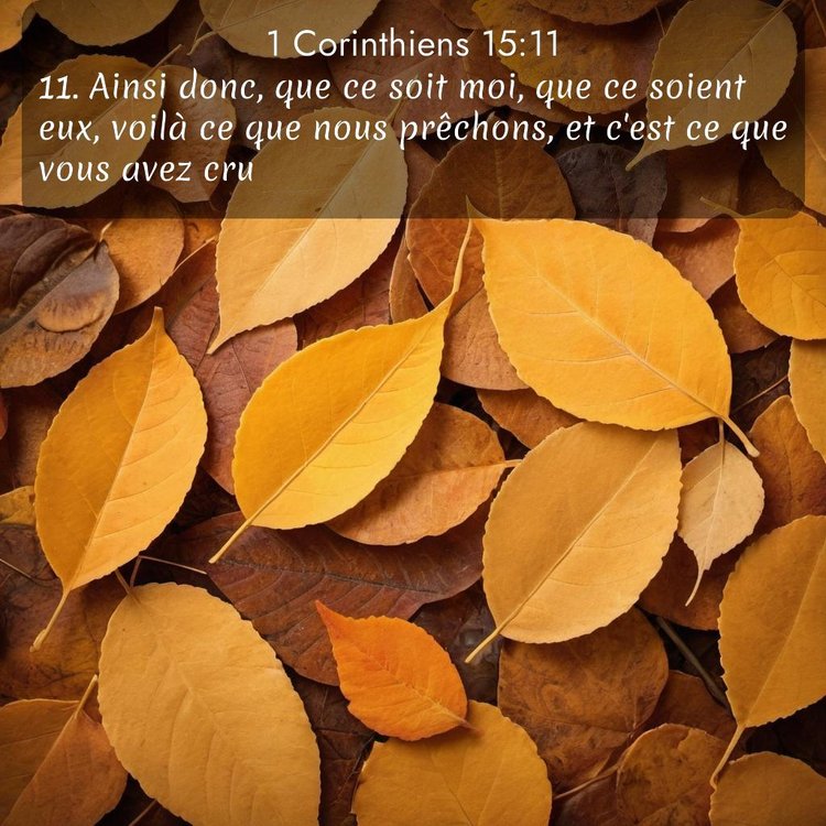 Segond 1 Corinthiens 15:11