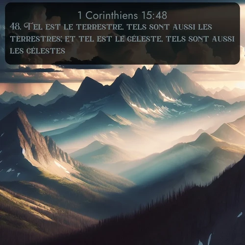 Segond 1 Corinthiens  ; image nature: image avec le verset biblique :Tel est le terrestre, tels sont aussi les terrestres; et tel est le céleste, tels sont aussi les célestes. ;  ; 15:48