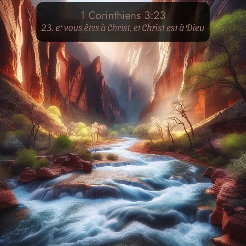 Segond 1 Corinthiens  ; image nature: image avec le verset biblique :et vous êtes à Christ, et Christ est à Dieu. ;  ; 3:23
