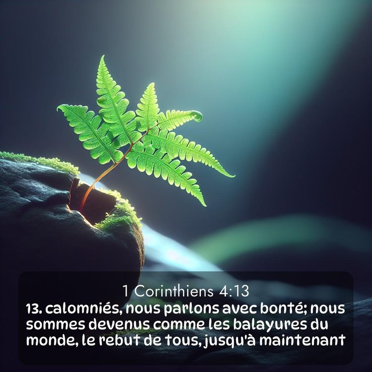 Segond 1 Corinthiens 4:13