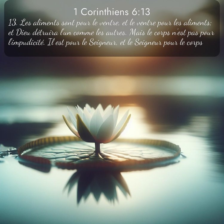 Segond 1 Corinthiens 6:13