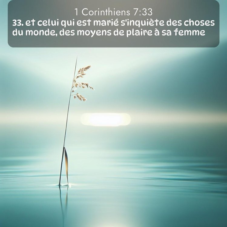 Segond 1 Corinthiens 7:33