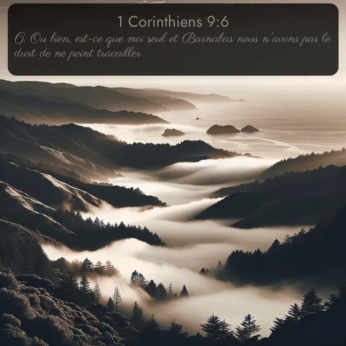 Segond 1 Corinthiens  ; image nature: image avec le verset biblique :Ou bien, est-ce que moi seul et Barnabas nous n&#039;avons pas le droit de ne point travailler? ;  ; 9:6