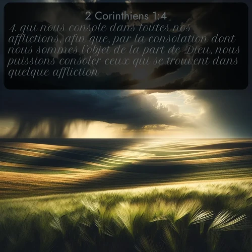 Segond 2 Corinthiens  ; image nature: image avec le verset biblique :qui nous console dans toutes nos afflictions, afin que, par la consolation dont nous sommes l&#039;objet de la part de Dieu, nous puissions consoler ceux qui se trouvent dans quelque affliction! ;  ; 1:4