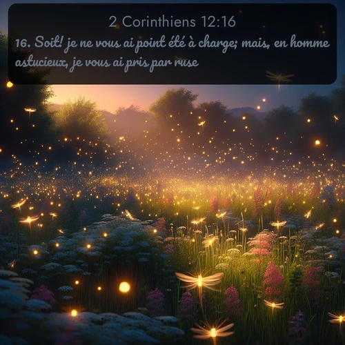 Segond 2 Corinthiens  ; image nature: image avec le verset biblique :Soit! je ne vous ai point été à charge; mais, en homme astucieux, je vous ai pris par ruse! ;  ; 12:16
